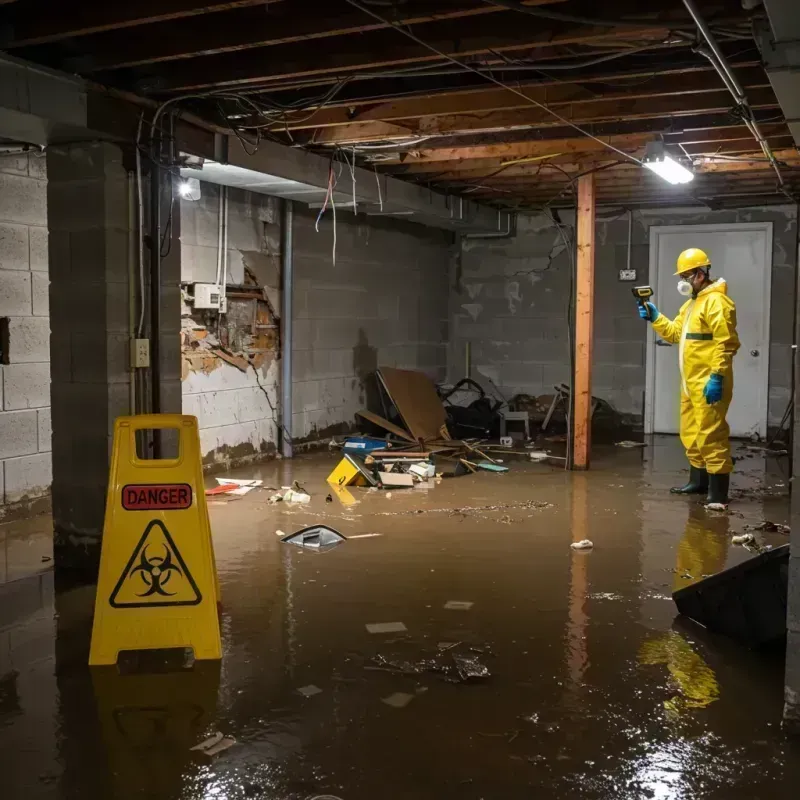 Flooded Basement Electrical Hazard in Hamlet, NC Property